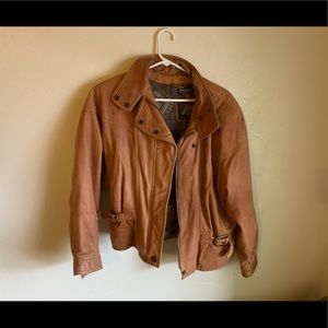Adventure bound tan leather jacket